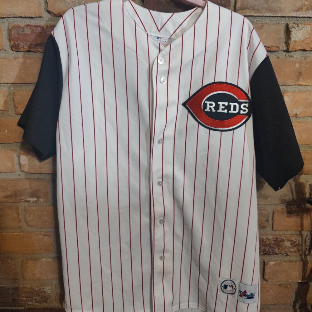 Vintage Cincinnati Reds Ken Griffey Jr Pinstripe Magestic Jersey #30